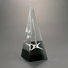 Custom triangle pyramid Lucite award