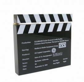 Custom Lucite custom shaped directors clapboard movie bespoke award