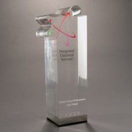 Custom shaped Lucite number one recognition award