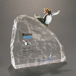 Lucite iceberg shaped recognition award or gift