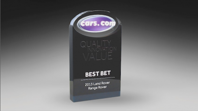 Custom Lucite cars award with company logo embedded