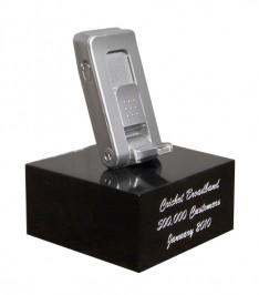 Custom shaped cricket cell phone Stone award