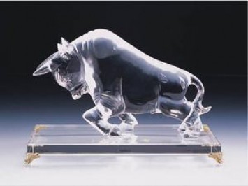 Custom replica shaped bull crystal award