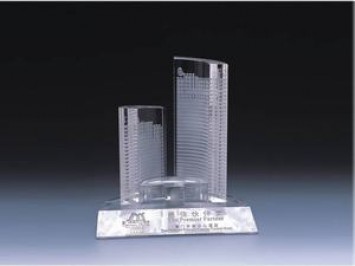 Custom replica tall building crystal bespoke award and trophy 