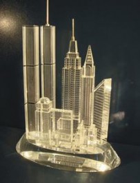 Crystal award of NYC skyline and its skyscrapper building