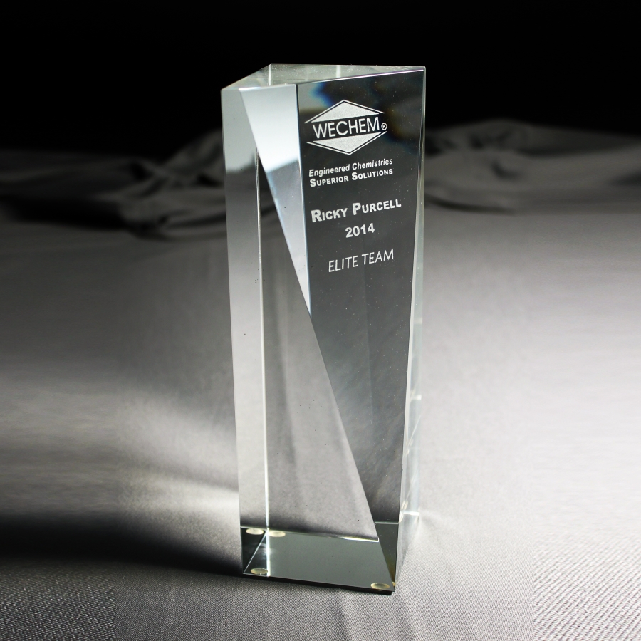 Custom crystal multiple angle prism award display