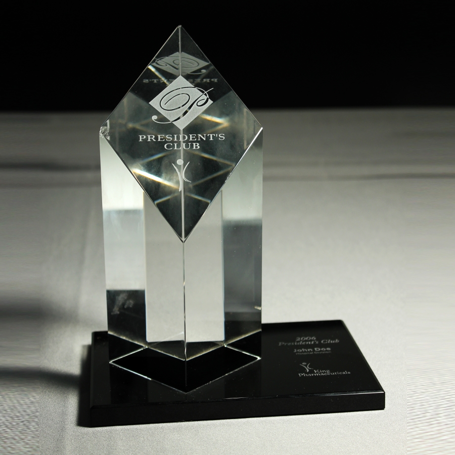 Custom classic crystal award presidential trophy
