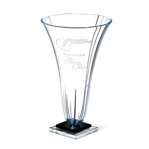 Round, Transparent, Starphire Glass, String, Tiered Base, Fluted Top, Square Base, Recognition, Achievement, Appreciation
