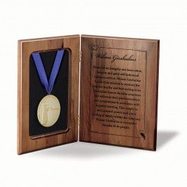 custom plaque walnut panel with medallion awards