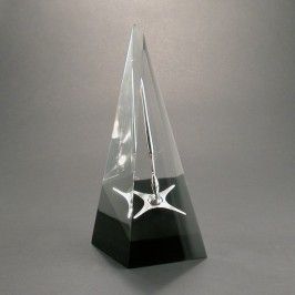 Custom triangle pyramid Lucite award