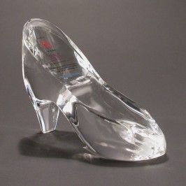 Replica miniature female  girl glass slipper dress shoe trophy or display