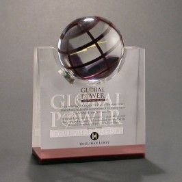 Custom Lucite motion award with interactive globe spinner 
