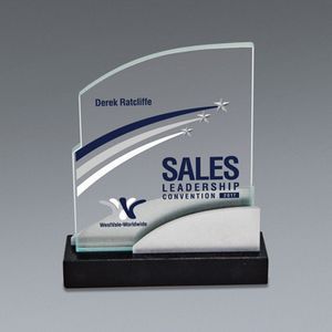 Award, Recognition, trophies, Glass, Metal, Black Granite, full color imprint, full color printing, made in USA