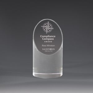 Large, Cylinder, Award, Crystal, Etching, Clear, Prestigious