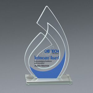 Light, Droplet, Cut Glass Upright, Transparent, Polished Glass Base, Teardrop, Rectangle Base, Achievement, Accomplishment, Acknowledgement, Recognition, Excellence, Appreciation, Recognize, Merit