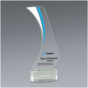 Glass, Crystal, Award, Recognition, Full Color, Color Logo, Color Printed, Sail