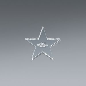 Small, Star, 5 Point Star, Loose Paper Holder, Transparent, Heavyweight Object, Free Standing, Achievement, Accomplishment, Acknowledgement, Recognition, Excellence, Appreciation, Recognize, Merit