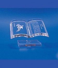 Custom shaped open book Crystal bespoke award  