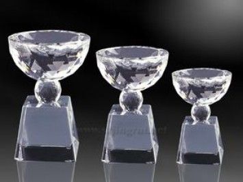 Custom crystal bowl  custom crystal trophy bowl.