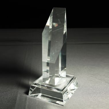 Custom crystal pillar with base award trophy