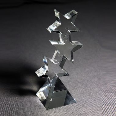 Custom Crystal award with multiple stars
