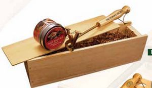 Custom, Branding, Solid Brass, Natural Hardwood Handle, Rawhide Hanging Strap, Grill Tool, Deluxe Gift Set, Wooden Slider Box, 3 BBQ Rub Tin Tower