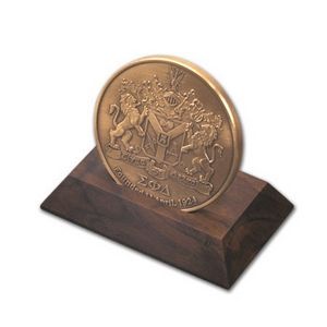 Walnut Wood, Support Piece, Medallion Display, Coin Display, Rectangle, Bevel Edge