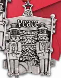 Stock, Pewter, Mini, Peace, Wooden Soldier, Christmas Tree, Tinsel Cord, Miniature, Christmas Tree Decoration, Hanging Decoration, Tree Hanger
