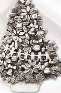 Stock, Pewter, Christmas Tree, Tinsel Cord, Christmas Tree Decoration, Hanging Decoration, Tree Hanger