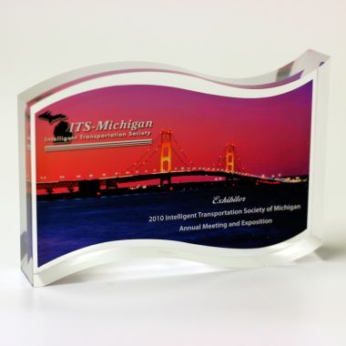 Curvy wave effect Lucite award trophy or award