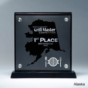State, Award, Alaska, Desk Awards, frost finish, Lucite, Clear, Black
