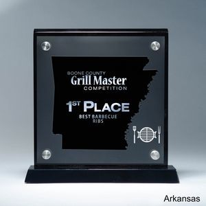 State, Award, Arkansas, Desk Awards, frost finish, Lucite, Clear, Black