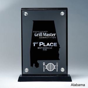 State, Award, Alabama, Desk Awards, frost finish, Lucite, Clear, Black