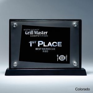 State, Award, Colorado, Desk Awards, frost finish, Lucite, Clear, Black