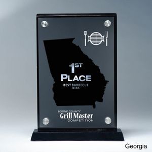 State, Award, Georgia, Desk Awards, frost finish, Lucite, Clear, Black