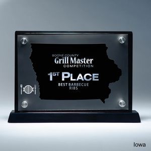 State, Award, Iowa, Desk Awards, frost finish, Lucite, Clear, Black