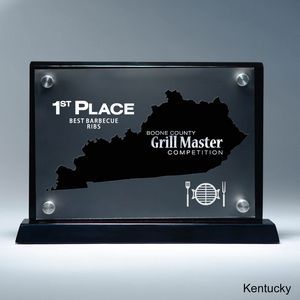 State, Award, Kentucky, Desk Awards, frost finish, Lucite, Clear, Black