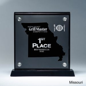 State, Award, Missouri, Desk Awards, frost finish, Lucite, Clear, Black