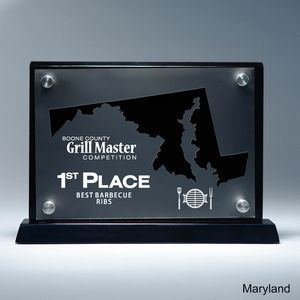 State, Award, Maryland, Desk Awards, frost finish, Lucite, Clear, Black