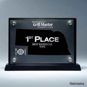 State, Award, Nebraska, Desk Awards, frost finish, Lucite, Clear, Black