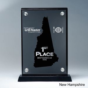 State, Award, New Hampshire, Desk Awards, frost finish, Lucite, Clear, Black
