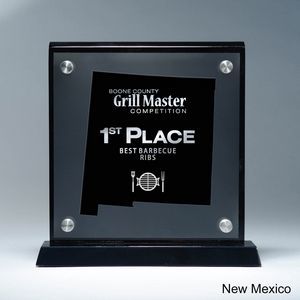State, Award, New Mexico, Desk Awards, frost finish, Lucite, Clear, Black