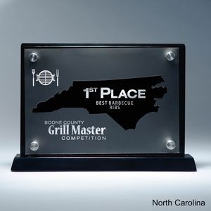 State, Award, North Carolina, Desk Awards, frost finish, Lucite, Clear, Black