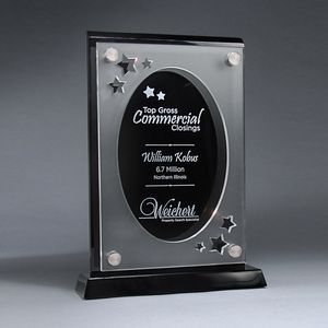 CD900OVAL, State, Award, Alaska, Lucite, Desk, Awards, 7", X7", Square, Clear, Black, acrylic, oval, cutout, frosted