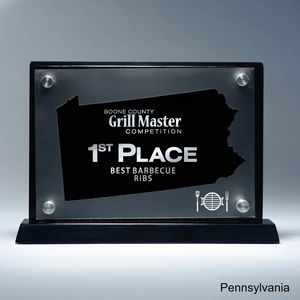 State, Award, Pennsylvania, Desk Awards, frost finish, Lucite, Clear, Black