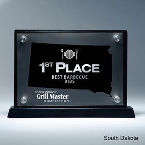 State, Award, South Dakota, Desk Awards, frost finish, Lucite, Clear, Black