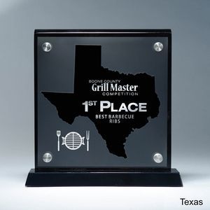 State, Award, Texas, Desk Awards, frost finish, Lucite, Clear, Black