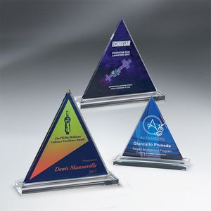Awards, Lucite, Polygon, triangle, acrylic, digi color, full color