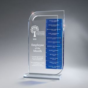 perpetual display, award, perpetual plaque, perpetual plaques, perpetual signage, perpetual series, Lucite, donor recognition, sales goals
