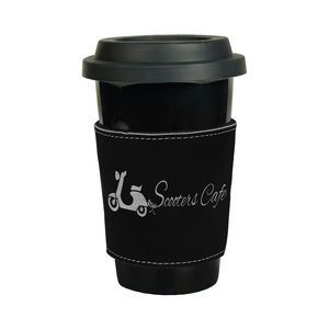Commemorative, Recognition, Premier, Corporate, Gift, Achievement, Executive, mug sleeve, beverage sleeve, cup sleeve, leatherette